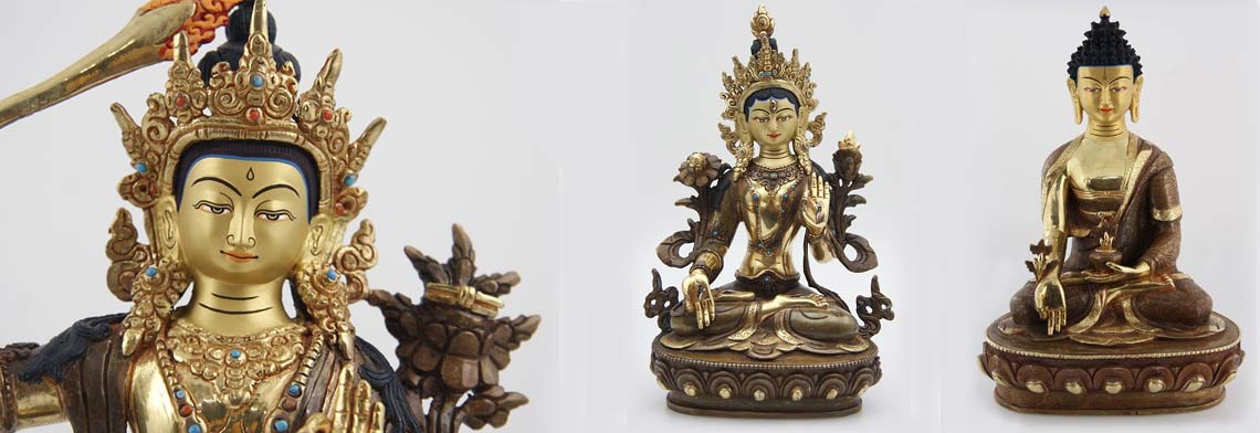 Vergoldete Statuen aus Nepal